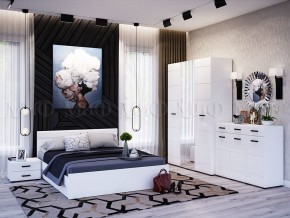 НЭНСИ NEW Кровать 1,6 м с ПМ (Белый глянец холодный/Белый) в Можге - mozhga.ok-mebel.com | фото 2